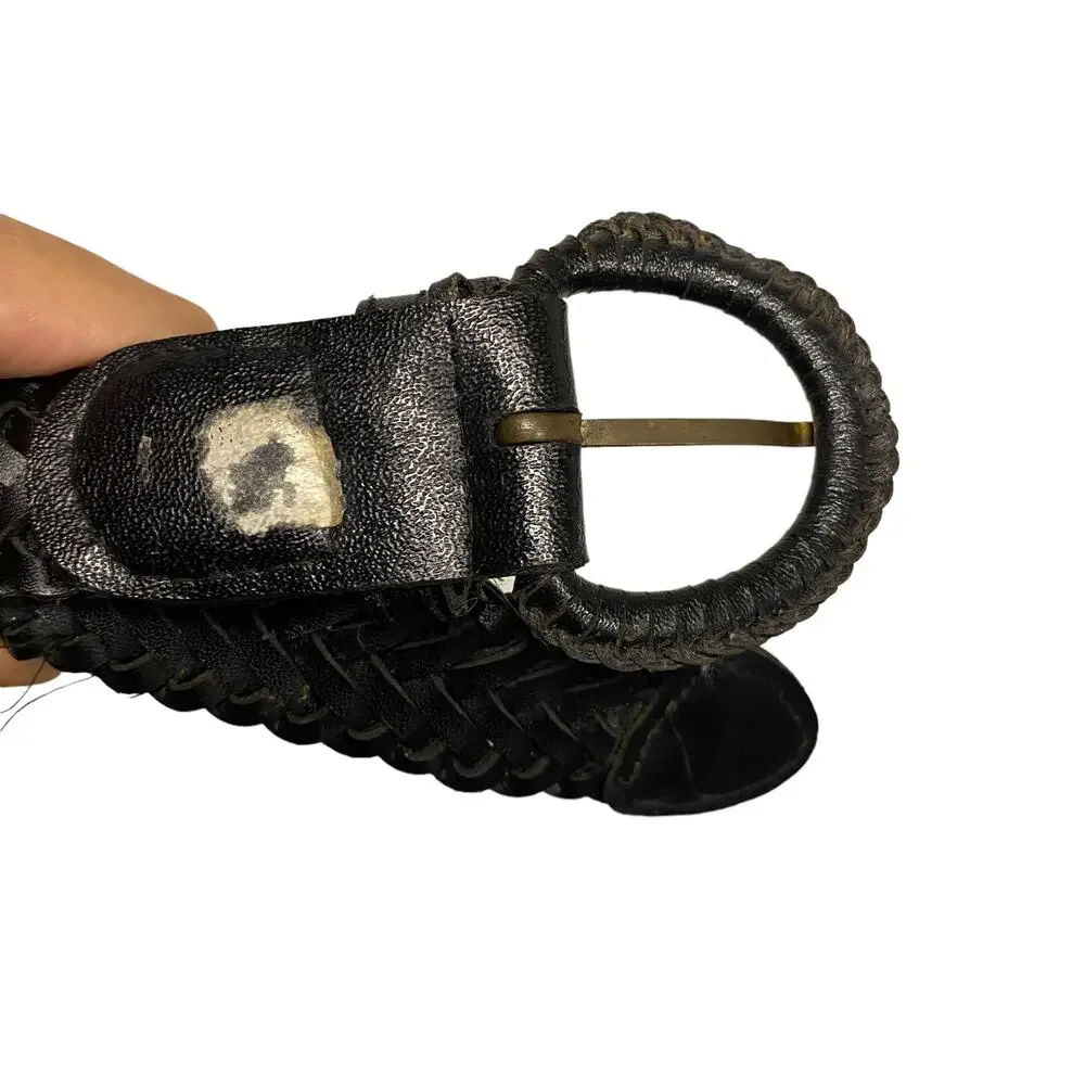 Vintage Womens Black Braided Belt